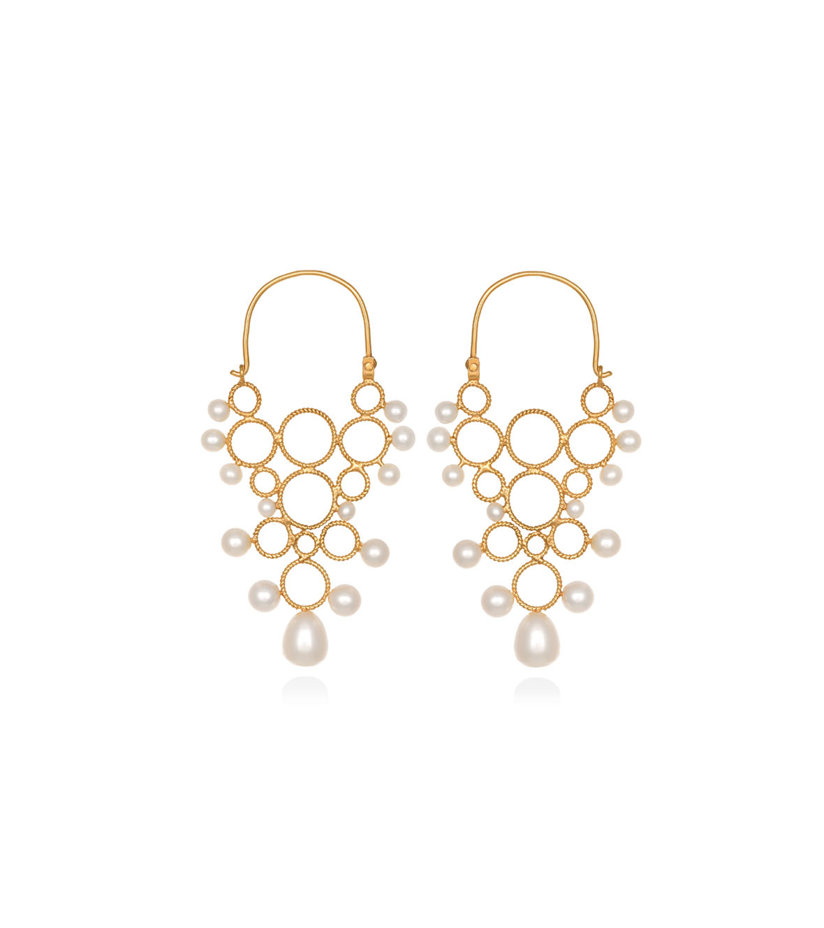 Medium Hoops with Pearls by Christina Soubli